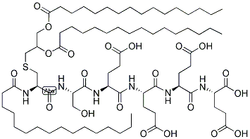 PALMITOYL-CYS((RS)-2,3-DI(PALMITOYLOXY)-PROPYL)-SER-GLU-GLU-GLU-GLU-OH Struktur