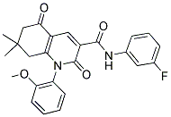 N-(3-FLUOROPHENYL)-1-(2-METHOXYPHENYL)-7,7-DIMETHYL-2,5-DIOXO-1,2,5,6,7,8-HEXAHYDRO-3-QUINOLINECARBOXAMIDE Struktur