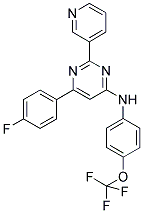 6-(4-FLUOROPHENYL)-2-PYRIDIN-3-YL-N-[4-(TRIFLUOROMETHOXY)PHENYL]PYRIMIDIN-4-AMINE Struktur