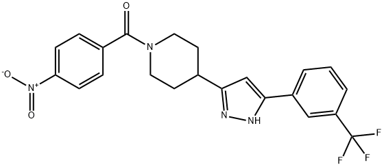 (4-NITROPHENYL)(4-(5-[3-(TRIFLUOROMETHYL)PHENYL]-1H-PYRAZOL-3-YL)PIPERIDINO)METHANONE Struktur