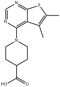 1-(5,6-DIMETHYL-THIENO[2,3-D]PYRIMIDIN-4-YL)-PIPERIDINE-4-CARBOXYLIC ACID Struktur