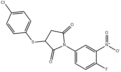 3-[(4-CHLOROPHENYL)SULFANYL]-1-(4-FLUORO-3-NITROPHENYL)DIHYDRO-1H-PYRROLE-2,5-DIONE Struktur