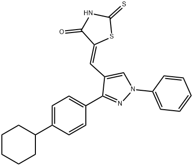 5-((Z)-[3-(4-CYCLOHEXYLPHENYL)-1-PHENYL-1H-PYRAZOL-4-YL]METHYLIDENE)-2-THIOXO-1,3-THIAZOLAN-4-ONE Struktur