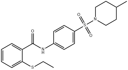 2-(ETHYLTHIO)-N-(4-(4-METHYLPIPERIDIN-1-YLSULFONYL)PHENYL)BENZAMIDE Struktur