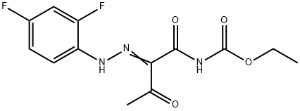 ETHYL N-(2-[2-(2,4-DIFLUOROPHENYL)HYDRAZONO]-3-OXOBUTANOYL)CARBAMATE Struktur