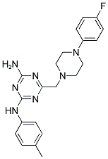 6-((4-(4-FLUOROPHENYL)PIPERAZIN-1-YL)METHYL)-N2-P-TOLYL-1,3,5-TRIAZINE-2,4-DIAMINE Struktur