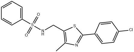 N-([2-(4-CHLOROPHENYL)-4-METHYL-1,3-THIAZOL-5-YL]METHYL)BENZENESULFONAMIDE Structure