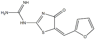 N-[5-[(Z)-2-FURYLMETHYLIDENE]-4-OXO-1,3-THIAZOL-2(4H)-YL]GUANIDINE Struktur