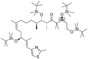 (3S,6R,7S,8S,12Z,15S,16E)-1,3,7,15-TETRAKIS-([TERT-BUTYL(DIMETHYL)SILYL]OXY)-4,4,6,8,12,16-HEXAMETHYL-17-(2-METHYL-1,3-THIAZOL-4-YL)HEPTADECA-12,16-DIEN-5-ONE Struktur