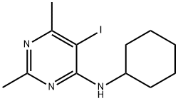 N-CYCLOHEXYL-5-IODO-2,6-DIMETHYL-4-PYRIMIDINAMINE Struktur