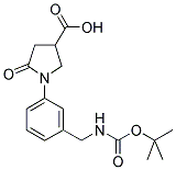 1-[3-(TERT-BUTOXYCARBONYLAMINO-METHYL)-PHENYL]-2-OXO-PYRROLIDINE-3-CARBOXYLIC ACID Struktur