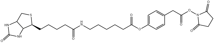 3-(4-(N-BIOTINOYL-6-AMINOCAPROYLOXY)PHENYL)PROPIONIC ACID, N-HYDROXYSUCCINIMIDE ESTER Struktur