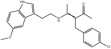 (Z)-3-(4-CHLOROBENZYL)-4-([2-(5-METHOXY-1H-INDOL-3-YL)ETHYL]AMINO)-3-PENTEN-2-ONE Struktur