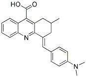 4-(4-DIMETHYLAMINO-BENZYLIDENE)-2-METHYL-1,2,3,4-TETRAHYDRO-ACRIDINE-9-CARBOXYLIC ACID Struktur