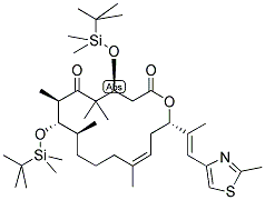 (4S,7R,8S,9S,13Z,16S)-4,8-BIS-([TERT-BUTYL(DIMETHYL)SILYL]OXY)-5,5,7,9,13-PENTAMETHYL-16-[(E)-1-METHYL-2-(2-METHYL-1,3-THIAZOL-4-YL)ETHENYL]OXOCYCLOHEXADEC-13-ENE-2,6-DIONE Struktur