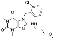 7-(2-CHLOROBENZYL)-8-(3-ETHOXYPROPYLAMINO)-1,3-DIMETHYL-1H-PURINE-2,6(3H,7H)-DIONE Struktur