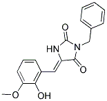 (5Z)-3-BENZYL-5-(2-HYDROXY-3-METHOXYBENZYLIDENE)IMIDAZOLIDINE-2,4-DIONE Struktur