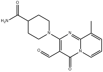 1-(3-FORMYL-9-METHYL-4-OXO-4H-PYRIDO[1,2-A]PYRIMIDIN-2-YL)-PIPERIDINE-4-CARBOXYLIC ACID AMIDE Struktur