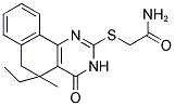 2-[(5-ETHYL-5-METHYL-4-OXO-3,4,5,6-TETRAHYDROBENZO[H]QUINAZOLIN-2-YL)THIO]ACETAMIDE Struktur