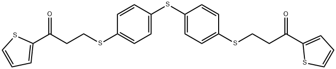 3-((4-[(4-([3-OXO-3-(2-THIENYL)PROPYL]SULFANYL)PHENYL)SULFANYL]PHENYL)SULFANYL)-1-(2-THIENYL)-1-PROPANONE Struktur