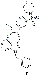 (Z)-3-((1-(3-FLUOROBENZYL)-1H-INDOL-3-YL)METHYLENE)-1-METHYL-5-(MORPHOLINOSULFONYL)INDOLIN-2-ONE Struktur