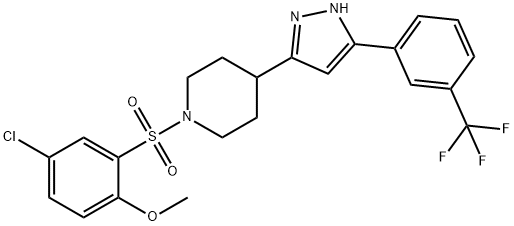 4-CHLORO-2-[(4-(5-[3-(TRIFLUOROMETHYL)PHENYL]-1H-PYRAZOL-3-YL)PIPERIDINO)SULFONYL]PHENYL METHYL ETHER Struktur