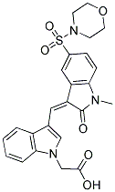 (Z)-2-(3-((1-METHYL-5-(MORPHOLINOSULFONYL)-2-OXOINDOLIN-3-YLIDENE)METHYL)-1H-INDOL-1-YL)ACETIC ACID Struktur