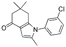 1-(3-CHLOROPHENYL)-2,6,6-TRIMETHYL-5,6,7-TRIHYDROINDOL-4-ONE Struktur