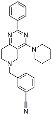 3-(2-PHENYL-4-PIPERIDIN-1-YL-7,8-DIHYDRO-5H-PYRIDO[4,3-D]PYRIMIDIN-6-YLMETHYL)-BENZONITRILE Struktur