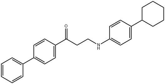 1-[1,1'-BIPHENYL]-4-YL-3-(4-CYCLOHEXYLANILINO)-1-PROPANONE Struktur