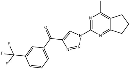 [1-(4-METHYL-6,7-DIHYDRO-5H-CYCLOPENTA[D]PYRIMIDIN-2-YL)-1H-1,2,3-TRIAZOL-4-YL][3-(TRIFLUOROMETHYL)PHENYL]METHANONE Struktur