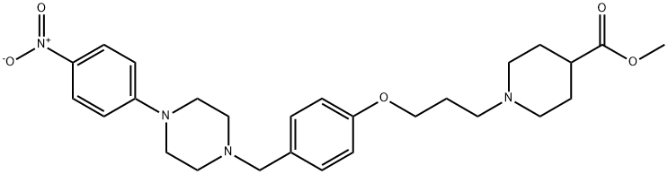 METHYL 1-[3-(4-([4-(4-NITROPHENYL)PIPERAZINO]METHYL)PHENOXY)PROPYL]-4-PIPERIDINECARBOXYLATE Struktur