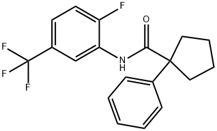 N-(2-FLUORO-5-(TRIFLUOROMETHYL)PHENYL)(PHENYLCYCLOPENTYL)FORMAMIDE Struktur