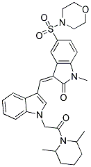 (Z)-3-((1-(2-(2,6-DIMETHYLPIPERIDIN-1-YL)-2-OXOETHYL)-1H-INDOL-3-YL)METHYLENE)-1-METHYL-5-(MORPHOLINOSULFONYL)INDOLIN-2-ONE Struktur