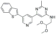 [6-(5-BENZO[B]THIOPHEN-2-YL-PYRIDIN-3-YL)-2-METHYL-PYRIMIDIN-4-YL]-(2,2-DIMETHOXY-ETHYL)-AMINE Struktur