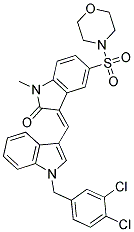 (Z)-3-((1-(3,4-DICHLOROBENZYL)-1H-INDOL-3-YL)METHYLENE)-1-METHYL-5-(MORPHOLINOSULFONYL)INDOLIN-2-ONE Struktur