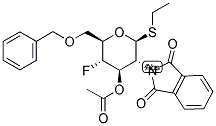 ETHYL-3-O-ACETYL-6-O-BENZYL-2,4-DIDEOXY-4-FLUORO-2-PHTHALIMIDO-1-THIO-BETA-D-GLUCOPYRANOSIDE Struktur