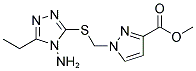 1-(4-AMINO-5-ETHYL-4H-[1,2,4]TRIAZOL-3-YLSULFANYL-METHYL)-1H-PYRAZOLE-3-CARBOXYLIC ACID METHYL ESTER Struktur