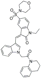 (Z)-3-((1-(2-(3,4-DIHYDROQUINOLIN-1(2H)-YL)-2-OXOETHYL)-1H-INDOL-3-YL)METHYLENE)-1-ETHYL-5-(MORPHOLINOSULFONYL)INDOLIN-2-ONE Struktur