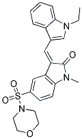 (Z)-3-((1-ETHYL-1H-INDOL-3-YL)METHYLENE)-1-METHYL-5-(MORPHOLINOSULFONYL)INDOLIN-2-ONE Struktur