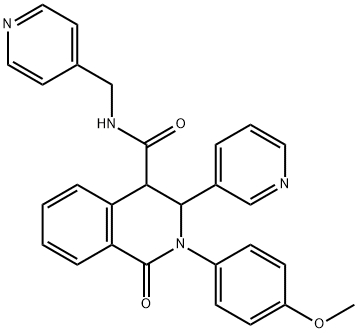 (2-(4-METHOXYPHENYL)-1-OXO-3-(3-PYRIDYL)(4-2,3,4-TRIHYDROISOQUINOLYL))-N-(4-PYRIDYLMETHYL)FORMAMIDE Struktur