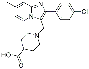 1-[2-(4-CHLORO-PHENYL)-7-METHYL-IMIDAZO[1,2-A]-PYRIDIN-3-YLMETHYL]-PIPERIDINE-4-CARBOXYLIC ACID Struktur