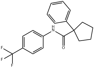 (PHENYLCYCLOPENTYL)-N-(4-(TRIFLUOROMETHYL)PHENYL)FORMAMIDE Struktur