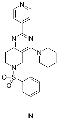 3-(4-PIPERIDIN-1-YL-2-PYRIDIN-4-YL-7,8-DIHYDRO-5H-PYRIDO[4,3-D]PYRIMIDINE-6-SULFONYL)-BENZONITRILE Struktur