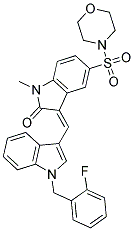 (Z)-3-((1-(2-FLUOROBENZYL)-1H-INDOL-3-YL)METHYLENE)-1-METHYL-5-(MORPHOLINOSULFONYL)INDOLIN-2-ONE Struktur