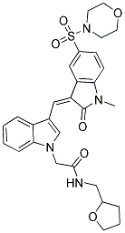 (Z)-2-(3-((1-METHYL-5-(MORPHOLINOSULFONYL)-2-OXOINDOLIN-3-YLIDENE)METHYL)-1H-INDOL-1-YL)-N-((TETRAHYDROFURAN-2-YL)METHYL)ACETAMIDE Struktur