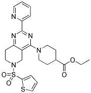 1-[2-PYRIDIN-2-YL-6-(THIOPHENE-2-SULFONYL)-5,6,7,8-TETRAHYDRO-PYRIDO[4,3-D]PYRIMIDIN-4-YL]-PIPERIDINE-4-CARBOXYLIC ACID ETHYL ESTER Struktur