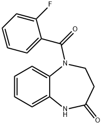 5-(2-FLUOROBENZOYL)-1,3,4,5-TETRAHYDRO-2H-1,5-BENZODIAZEPIN-2-ONE Struktur