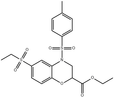 ETHYL 6-(ETHYLSULFONYL)-4-[(4-METHYLPHENYL)SULFONYL]-3,4-DIHYDRO-2H-1,4-BENZOXAZINE-2-CARBOXYLATE Struktur