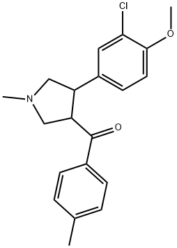 [4-(3-CHLORO-4-METHOXYPHENYL)-1-METHYLTETRAHYDRO-1H-PYRROL-3-YL](4-METHYLPHENYL)METHANONE Struktur